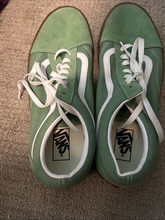 Vans Other - Vans Mint Green Old Skool Sneakers with White Stripe
